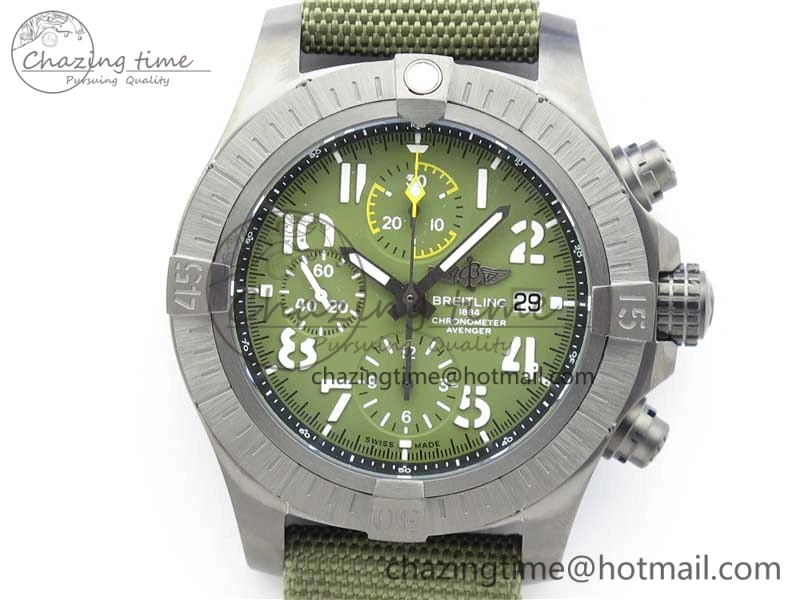 Avenger Bandit V13317 Titanium DLC B50 Best Edition Green Dial on Green Nylon Strap A7750