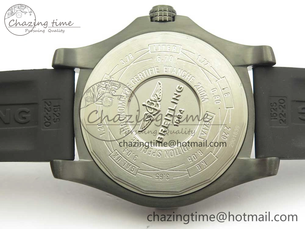 Avenger BlackBird 44mm DLC GF 1:1 Best Edition Titanium Case Black Dial on Black Rubber Strap A2824 V4 (Free Box)