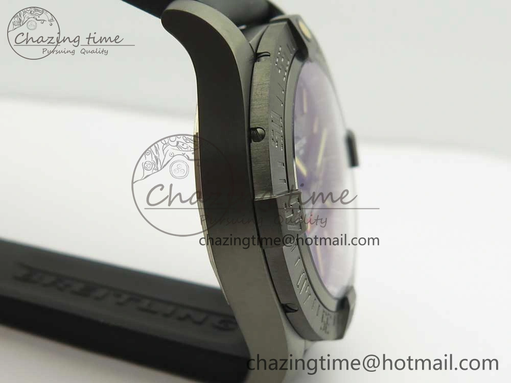 Avenger BlackBird 44mm DLC GF 1:1 Best Edition Titanium Case Black Dial on Black Rubber Strap A2824 V4 (Free Box)