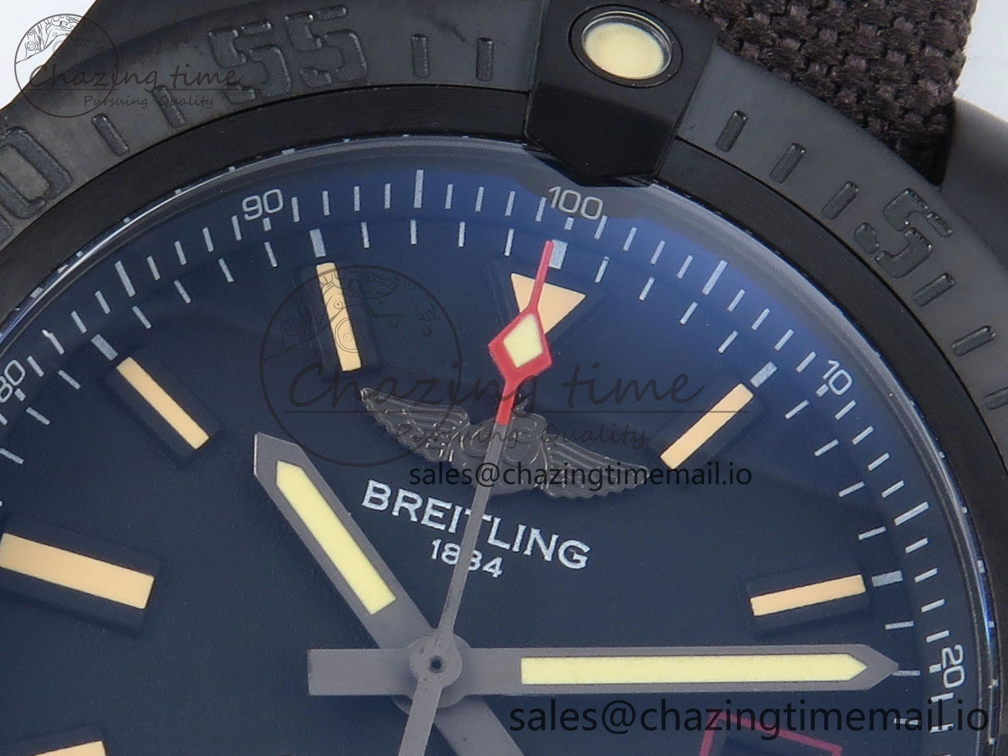 Avenger BlackBird 44mm TF 1:1 Best Edition Black Dial on Black Nylon Strap A2824