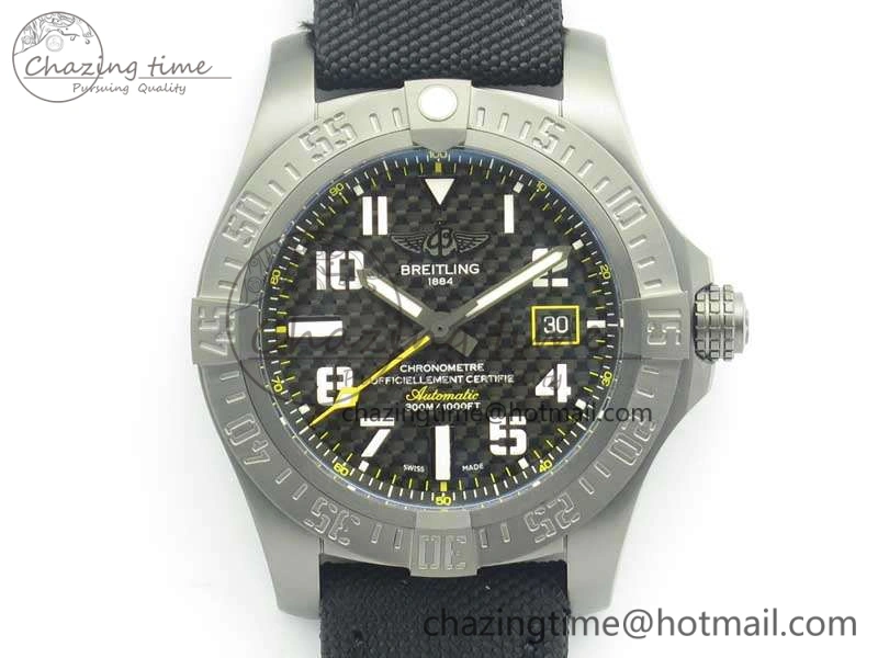 Avenger Blackbird V17310 DLC GF 1:1 Best Edition Black Textured Dial On Nylon Strap A2824
