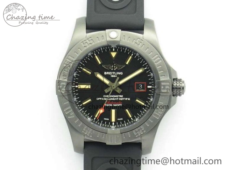 Avenger Blackbird V17311 DLC GF 1:1 Best Edition Black Dial On Rubber Strap A2824 V2