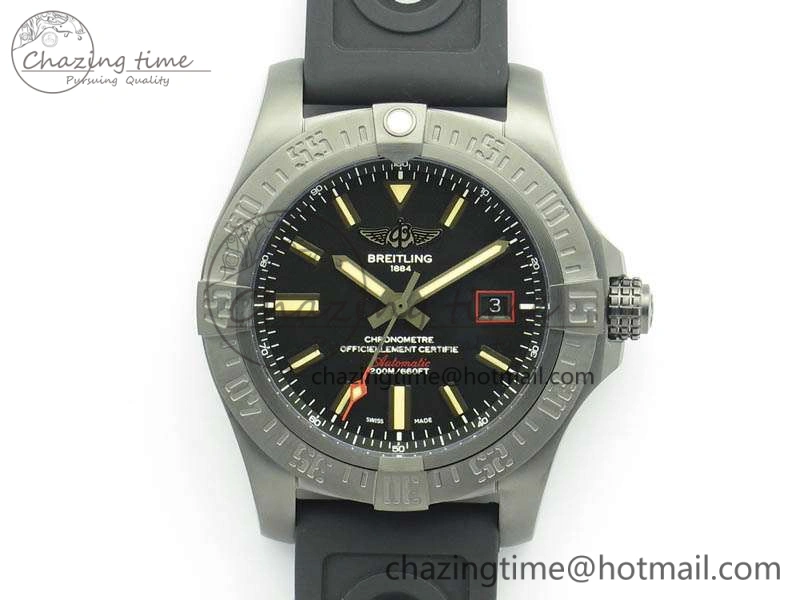 Avenger Blackbird V17311 DLC GF 1:1 Best Edition Black Dial On Rubber Strap A2824 V2