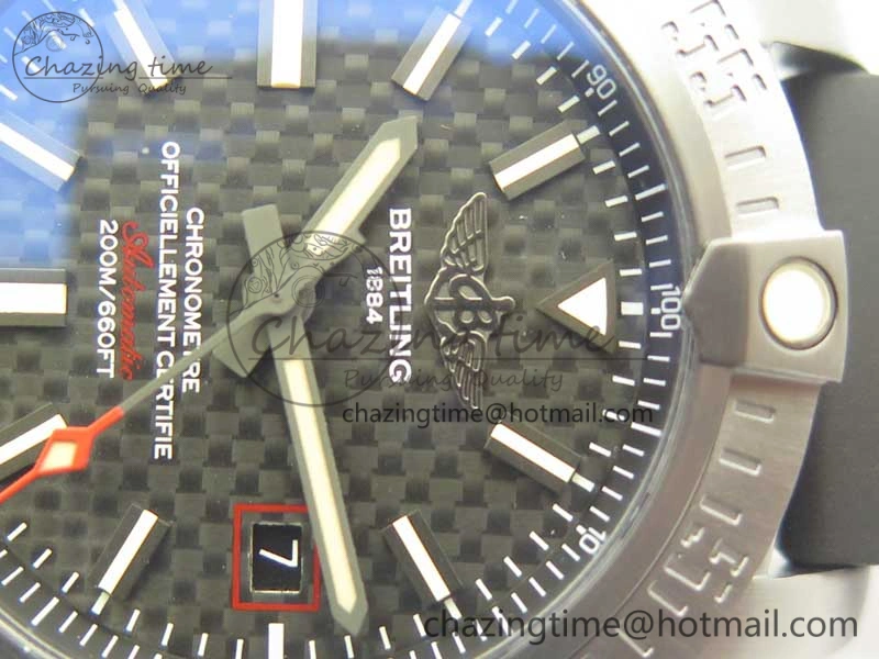 Avenger Blackbird V17311 Ti DLC 1:1 Best Edition Black CF Dial on Rubber Strap A2824