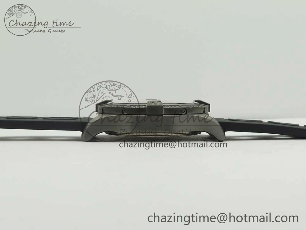 Avenger Blackbird V17311 Ti DLC 1:1 Best Edition Black Dial Diamonds Bezel on Rubber Strap A2824