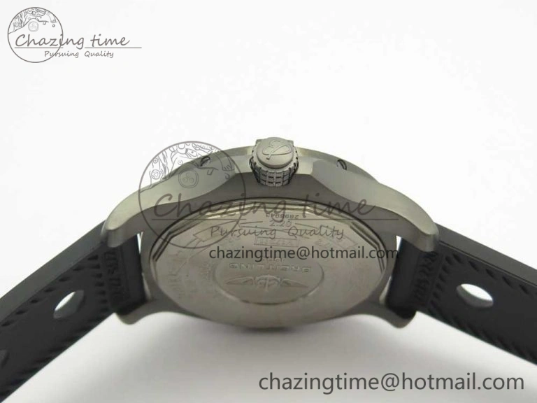 Avenger Blackbird V17311 Ti DLC 1:1 Best Edition Black Dial Diamonds Bezel on Rubber Strap A2824