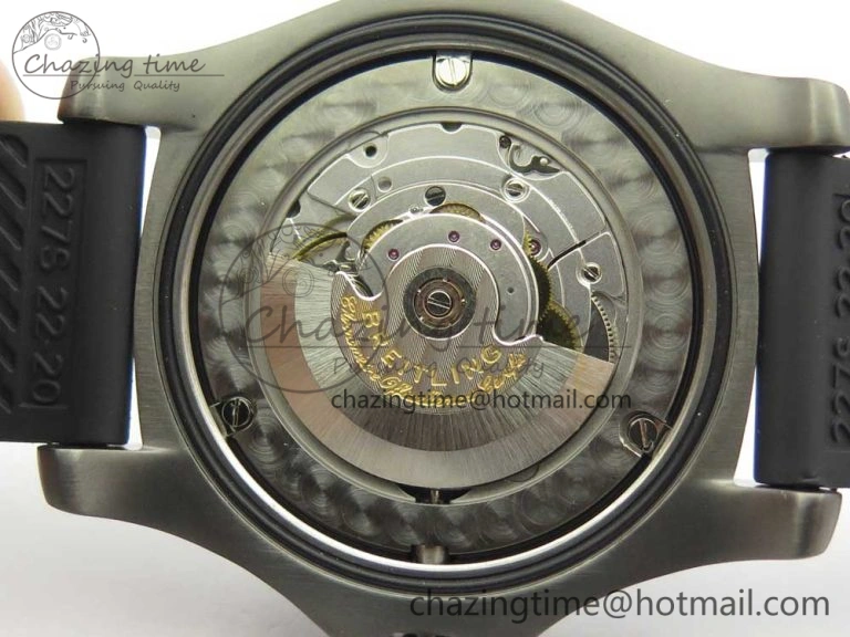 Avenger Blackbird V17311 Ti DLC 1:1 Best Edition Black Dial Diamonds Bezel on Rubber Strap A2824