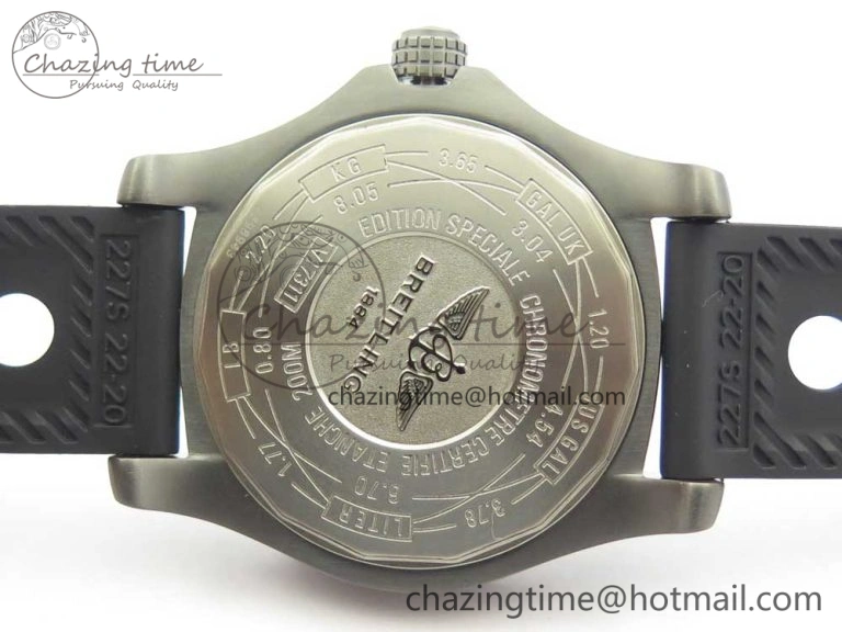 Avenger Blackbird V17311 Ti DLC 1:1 Best Edition Black Dial Diamonds Bezel on Rubber Strap A2824