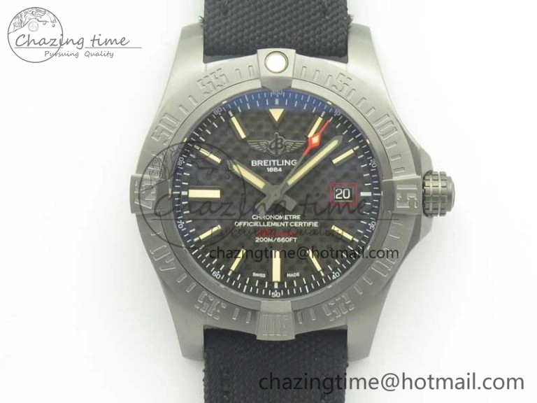 Avenger Blackbird V17311 Ti DLC 1:1 Best Edition Black Dial on Nylon Strap A2824