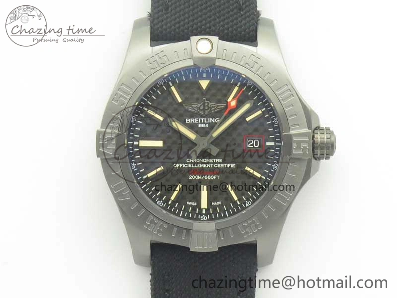 Avenger Blackbird V17311 Ti DLC 1:1 Best Edition Black Dial on Nylon Strap A2824