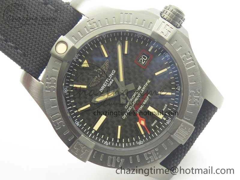 Avenger Blackbird V17311 Ti DLC 1:1 Best Edition Black Dial on Nylon Strap A2824