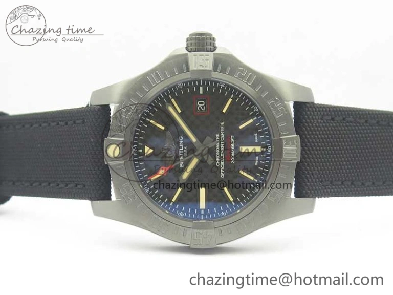 Avenger Blackbird V17311 Ti DLC 1:1 Best Edition Black Dial on Nylon Strap A2824