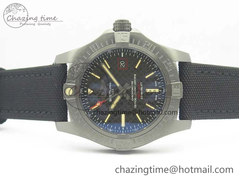 Avenger Blackbird V17311 Ti DLC 1:1 Best Edition Black Dial on Nylon Strap A2824