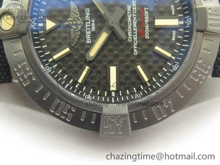 Avenger Blackbird V17311 Ti DLC 1:1 Best Edition Black Dial on Nylon Strap A2824