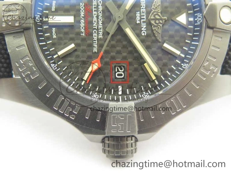 Avenger Blackbird V17311 Ti DLC 1:1 Best Edition Black Dial on Nylon Strap A2824