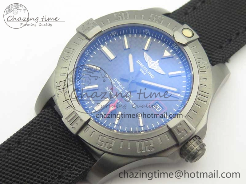 Avenger Blackbird V17311 Ti DLC 1:1 Best Edition Black Dial on Nylon Strap A2824