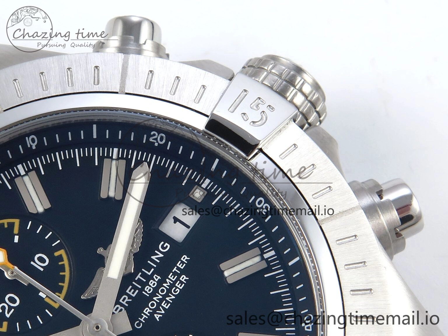 Avenger Chrono 45mm SS TF 1:1 Best Edition Black Dial on Black Nylon Strap A7750