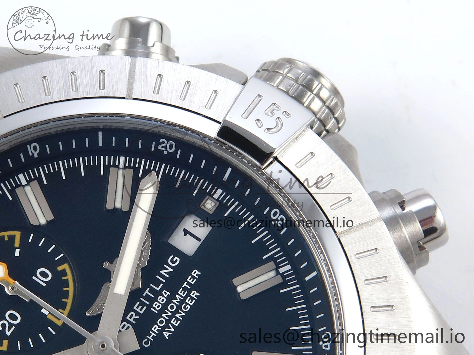 Avenger Chrono 45mm SS TF 1:1 Best Edition Black Dial on Black Nylon Strap A7750