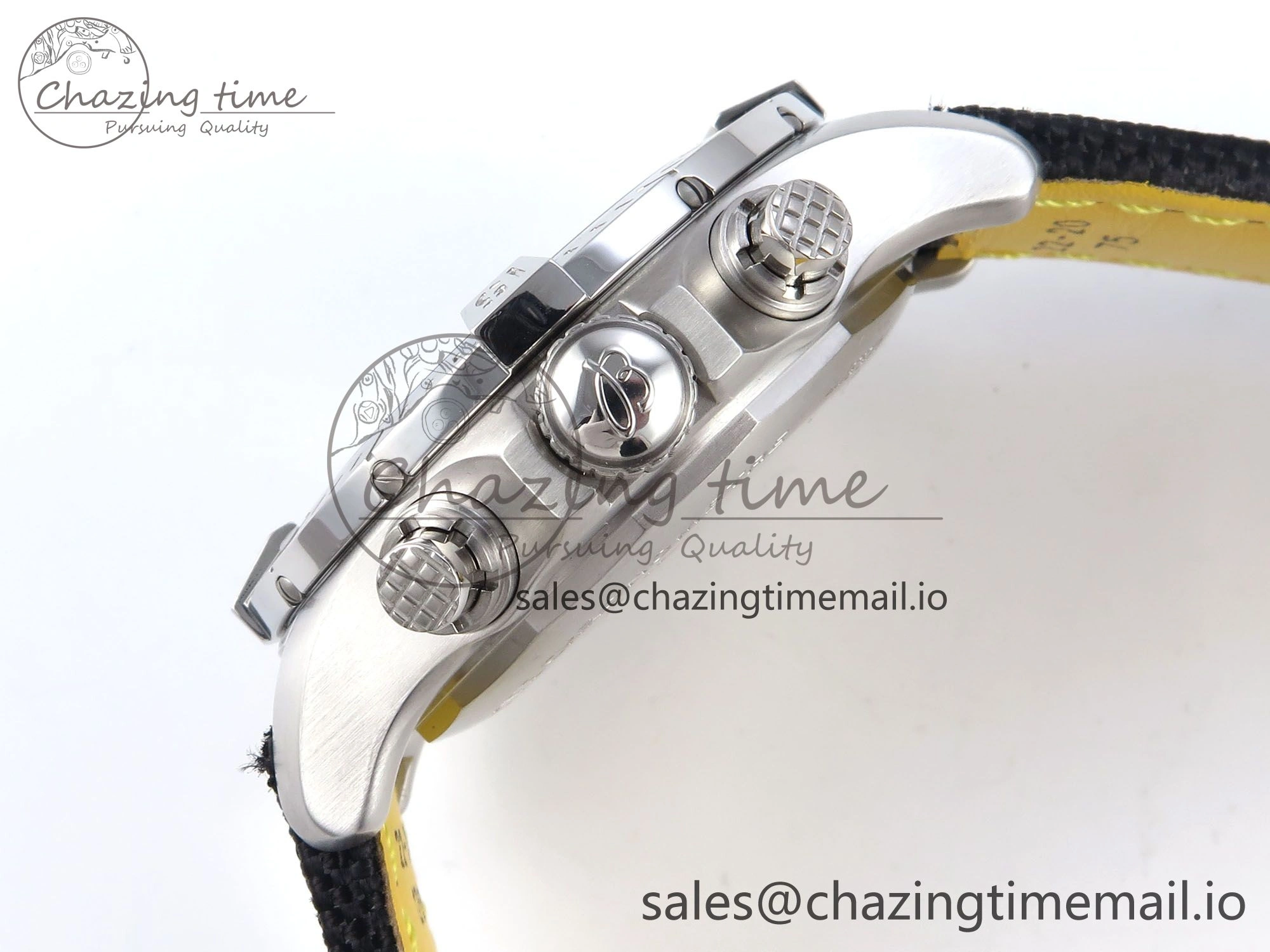 Avenger Chrono 45mm SS TF 1:1 Best Edition Black Dial on Black Nylon Strap A7750