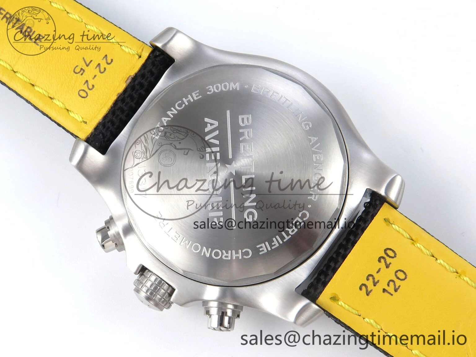 Avenger Chrono 45mm SS TF 1:1 Best Edition Black Dial on Black Nylon Strap A7750