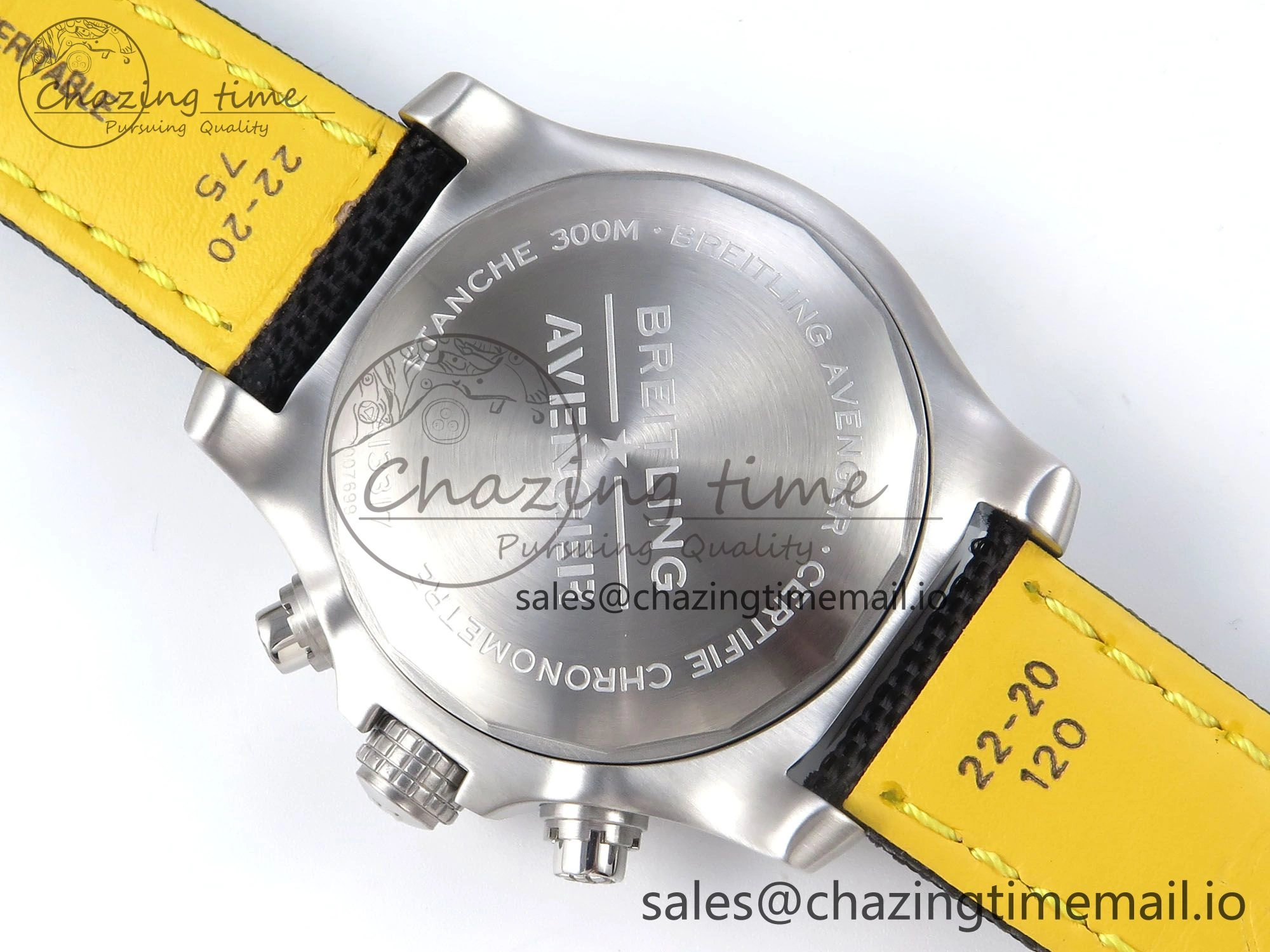 Avenger Chrono 45mm SS TF 1:1 Best Edition Black Dial on Black Nylon Strap A7750