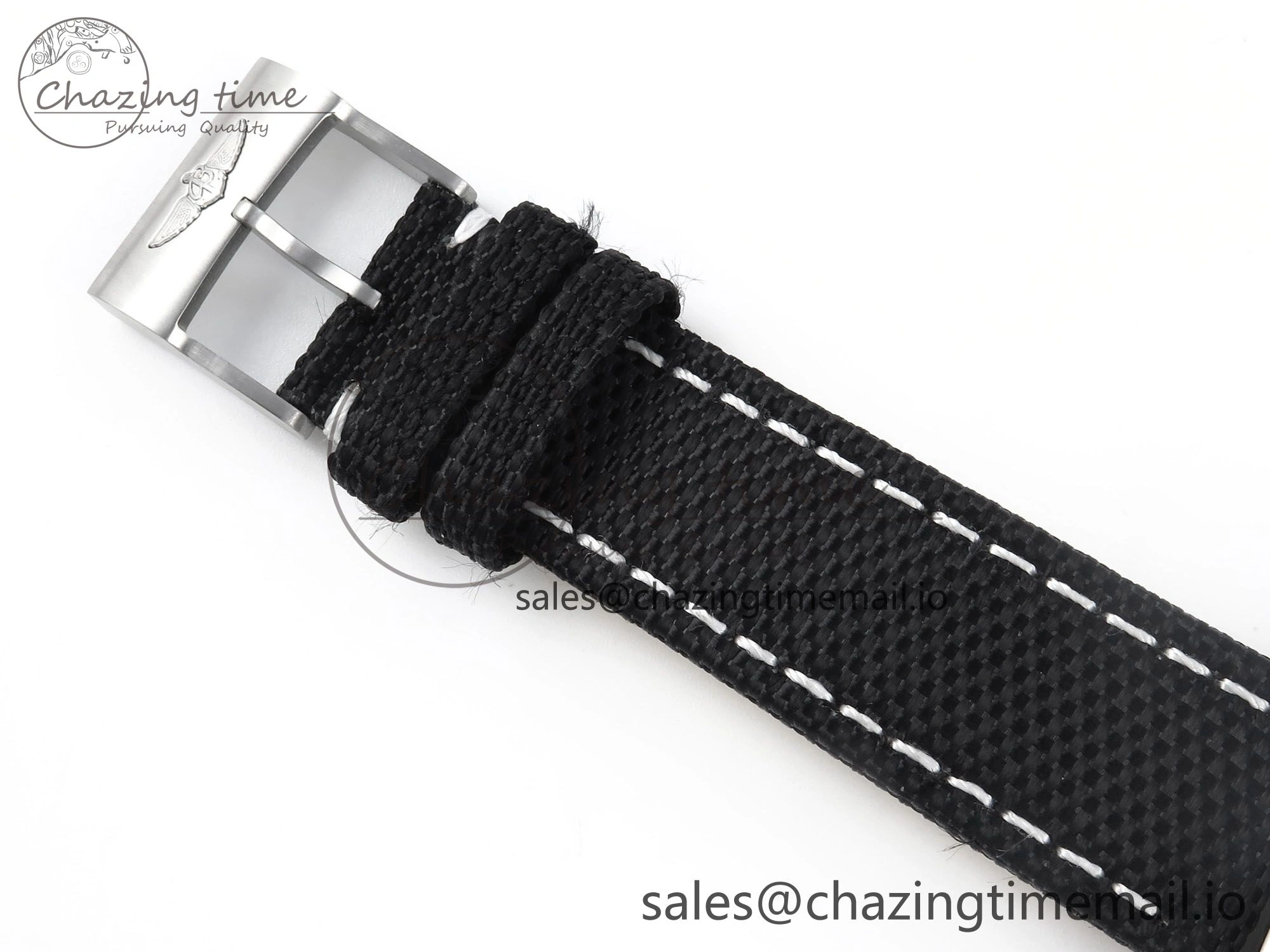 Avenger Chrono 45mm SS TF 1:1 Best Edition Black Dial on Black Nylon Strap A7750