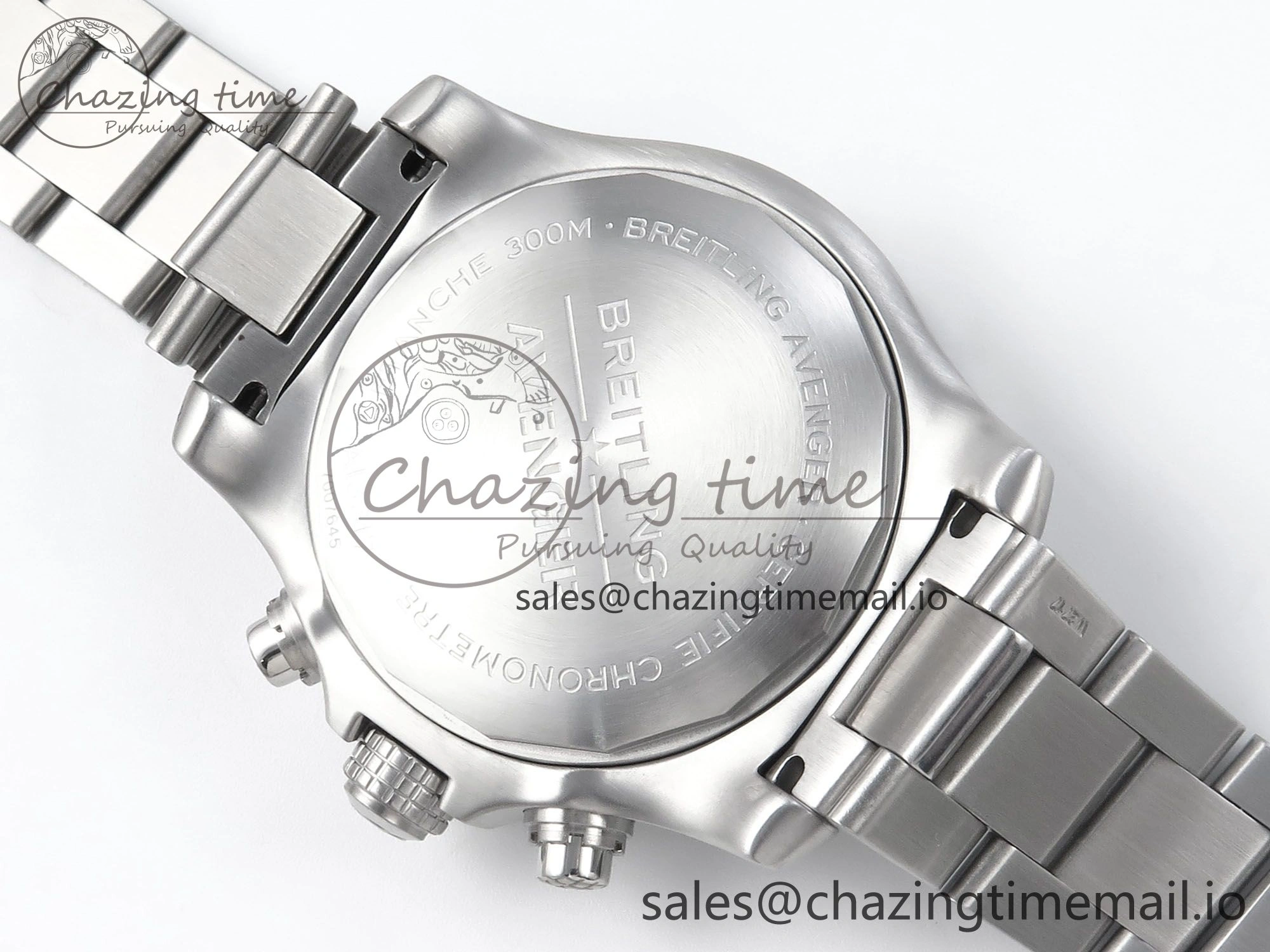 Avenger Chrono 45mm SS TF 1:1 Best Edition Black Dial on SS Bracelet A7750