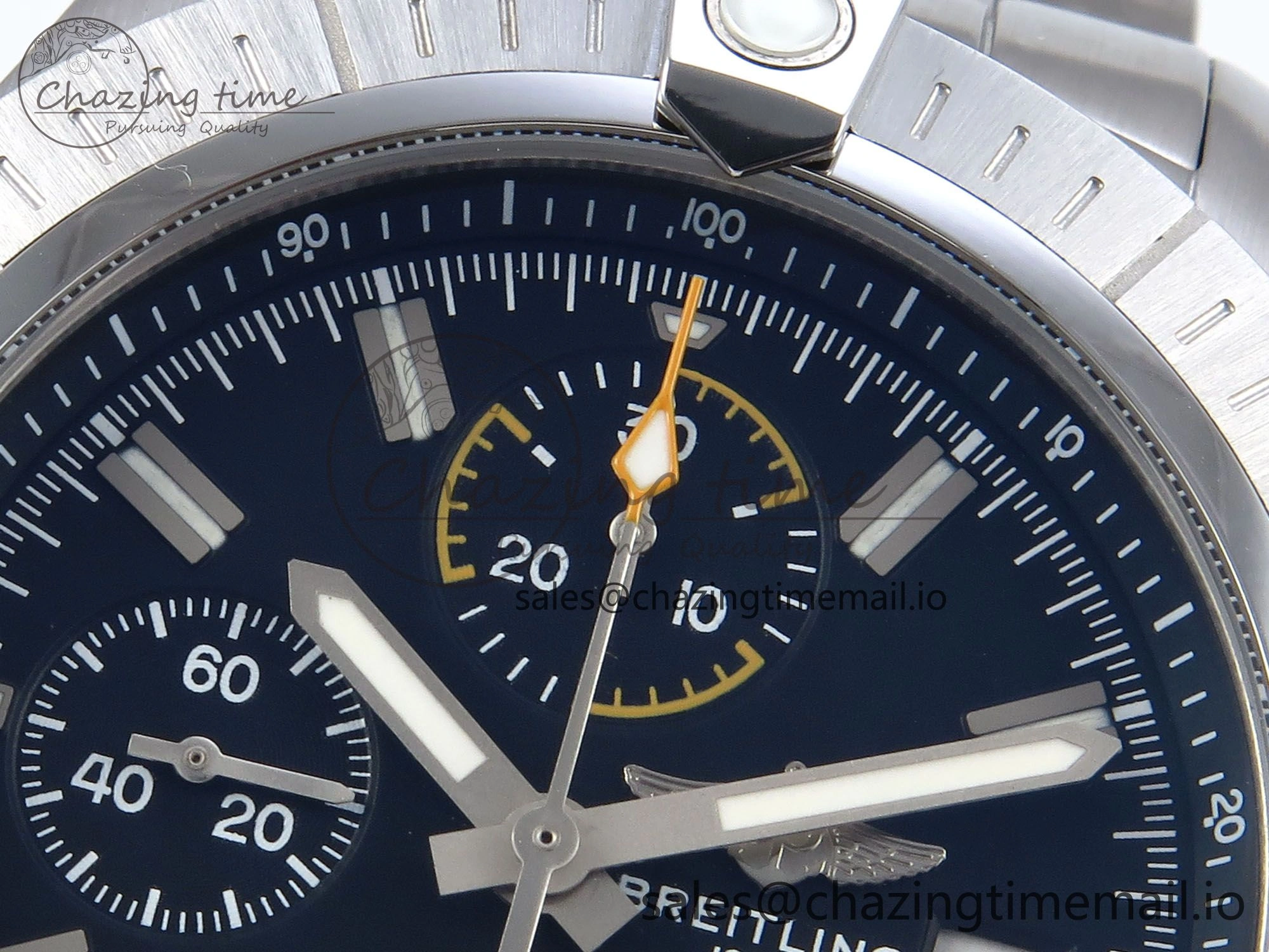 Avenger Chrono 45mm SS TF 1:1 Best Edition Black Dial on SS Bracelet A7750
