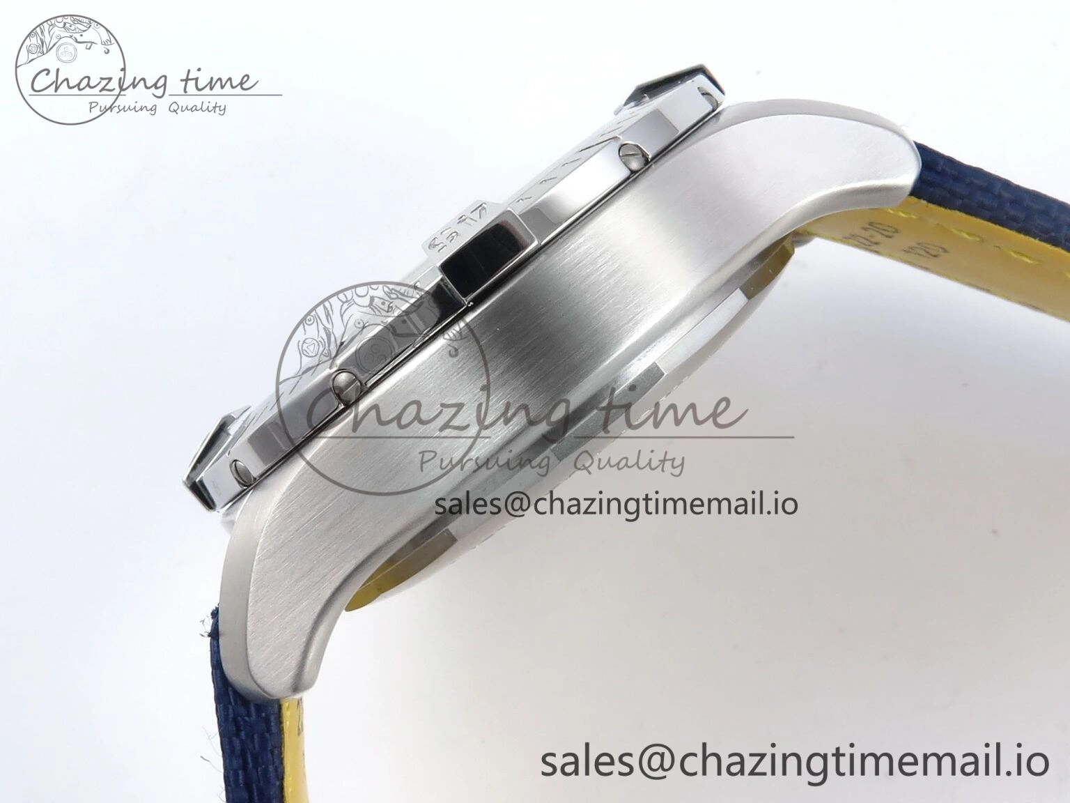 Avenger Chrono 45mm SS TF 1:1 Best Edition Blue Dial on Blue Nylon Strap A7750
