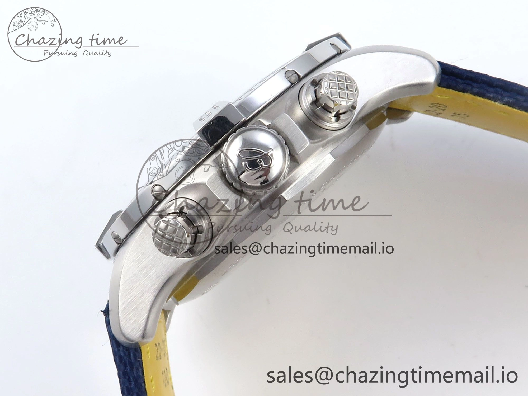 Avenger Chrono 45mm SS TF 1:1 Best Edition Blue Dial on Blue Nylon Strap A7750