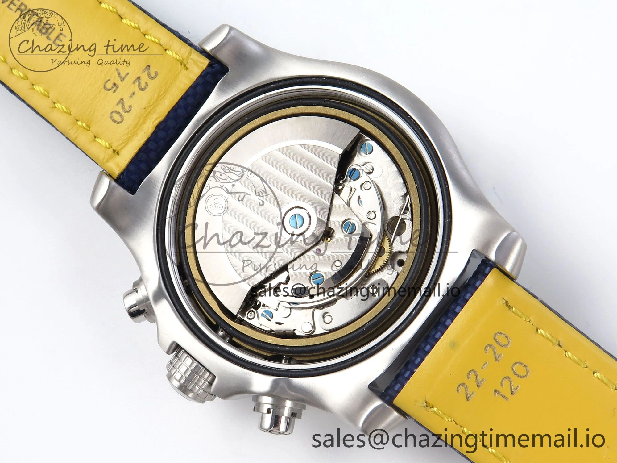 Avenger Chrono 45mm SS TF 1:1 Best Edition Blue Dial on Blue Nylon Strap A7750