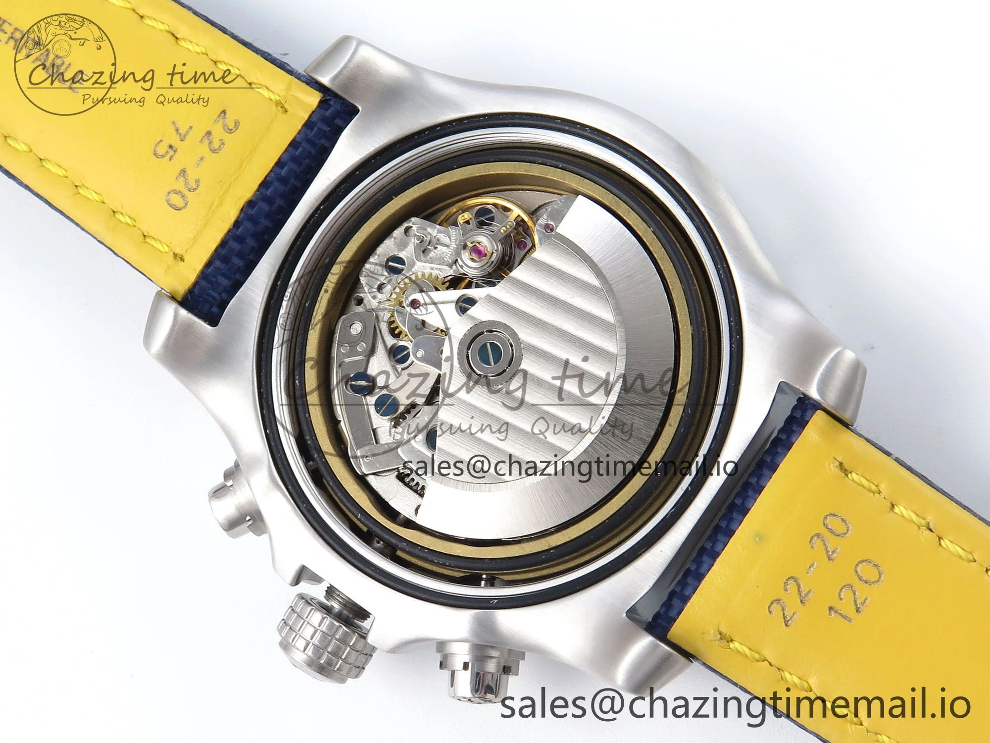 Avenger Chrono 45mm SS TF 1:1 Best Edition Blue Dial on Blue Nylon Strap A7750