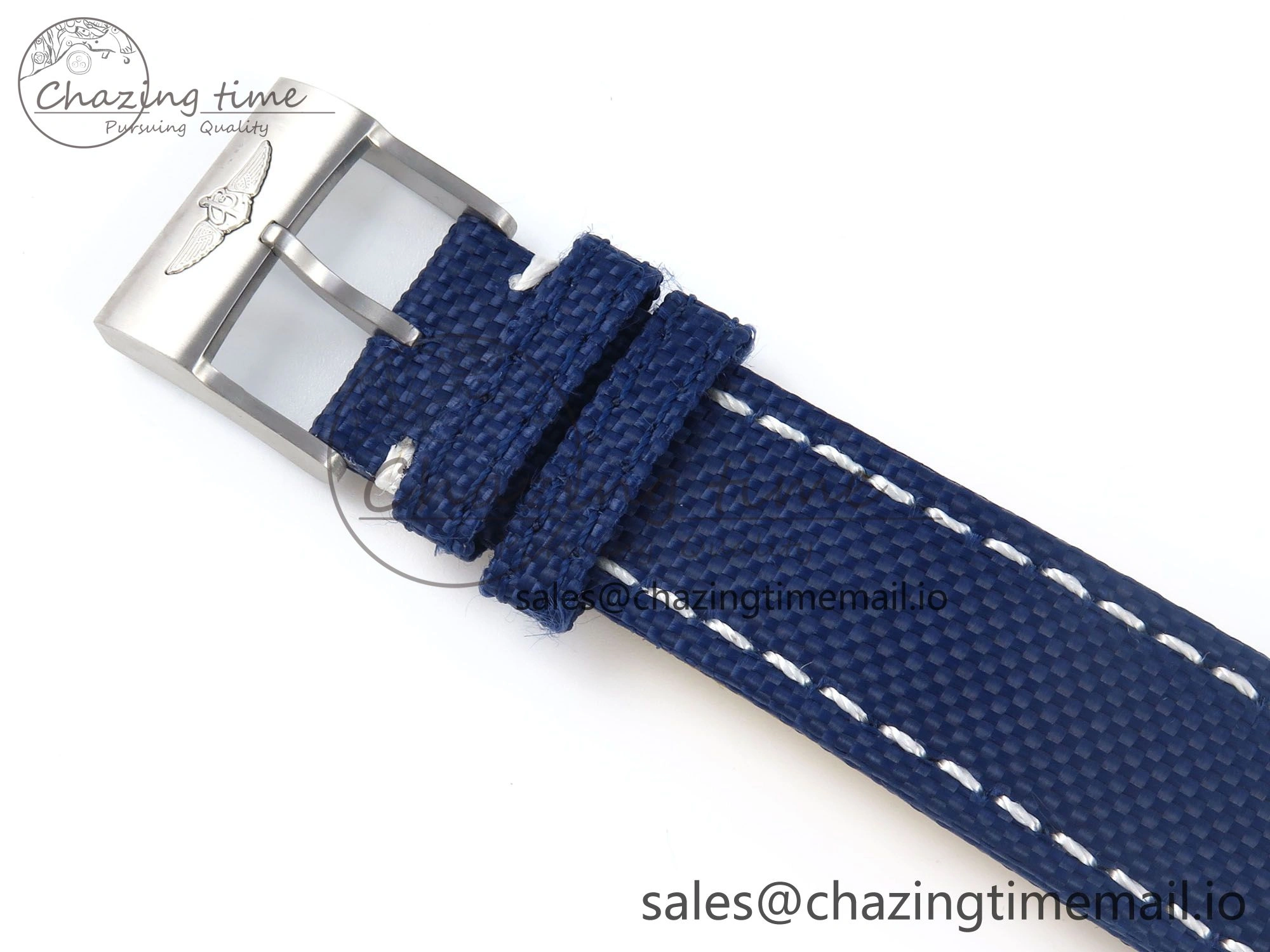 Avenger Chrono 45mm SS TF 1:1 Best Edition Blue Dial on Blue Nylon Strap A7750