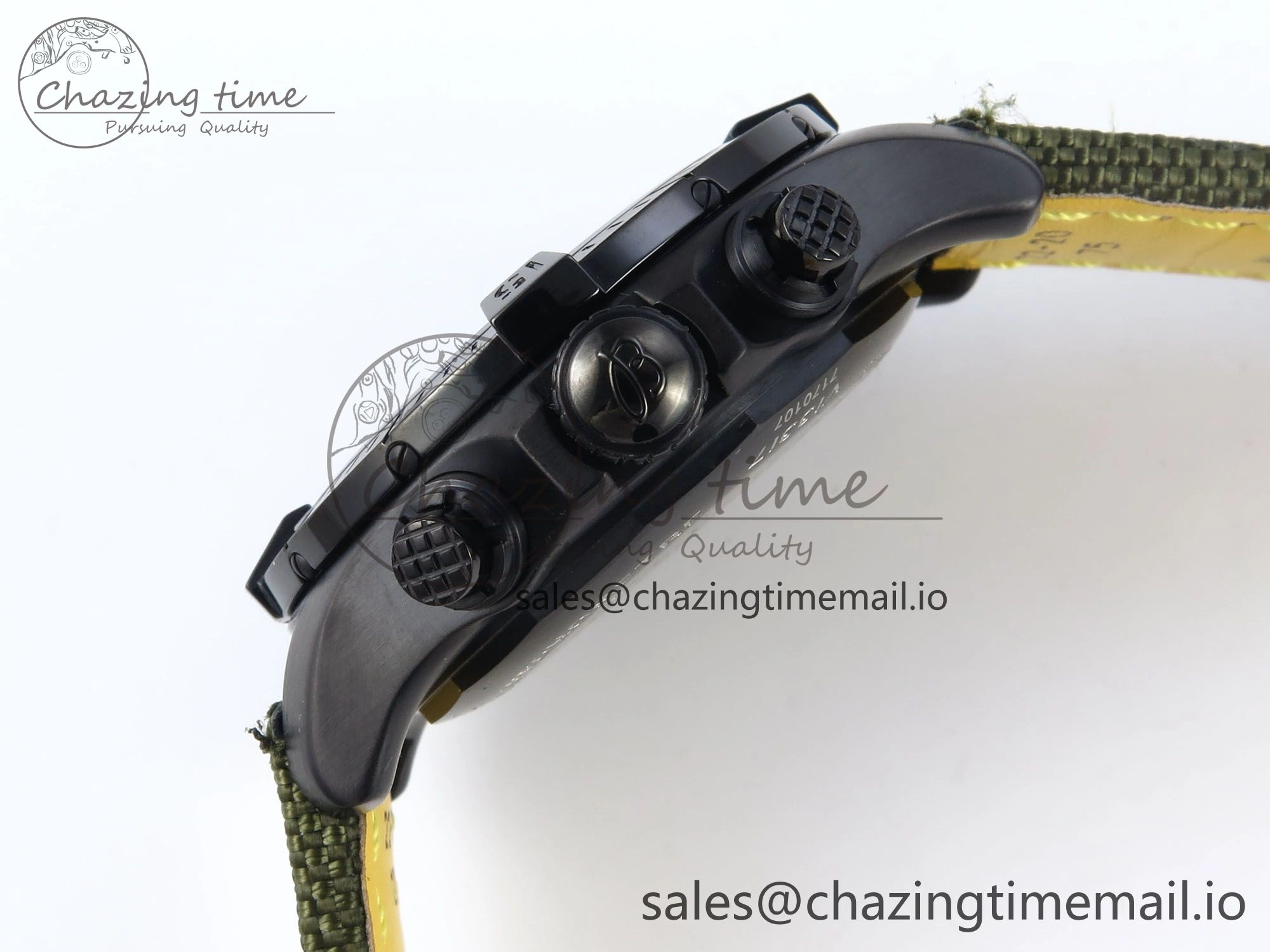 Avenger Chrono 45mm TF 1:1 Best Edition Green Dial on Green Nylon Strap A7750