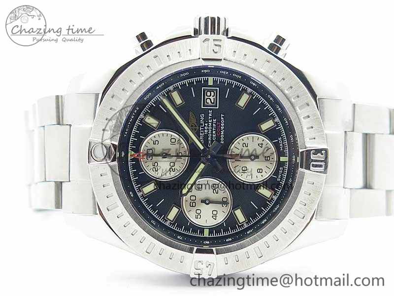Avenger Chronograph 43mm SS B12F Best Edition Black Dial on SS Bracelet A7750