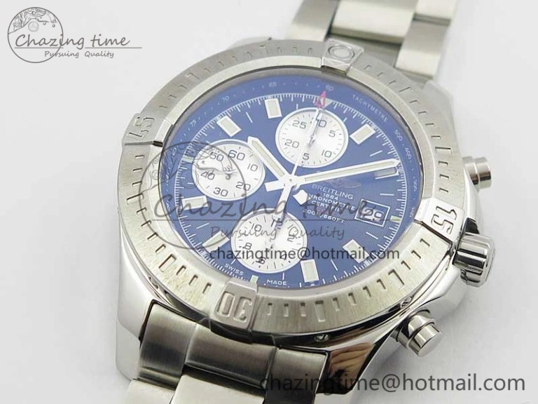 Avenger Chronograph 43mm SS B12F Best Edition Black Dial on SS Bracelet A7750
