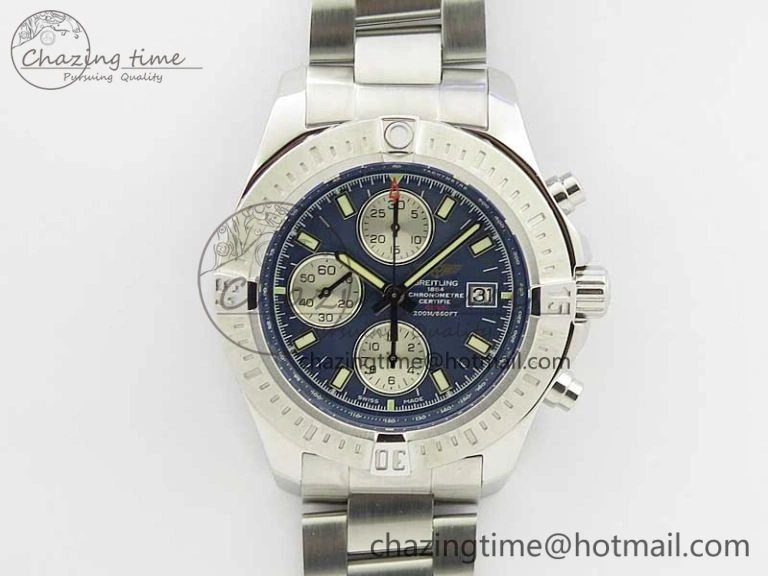 Avenger Chronograph 43mm SS B12F Best Edition Blue Dial on SS Bracelet A7750