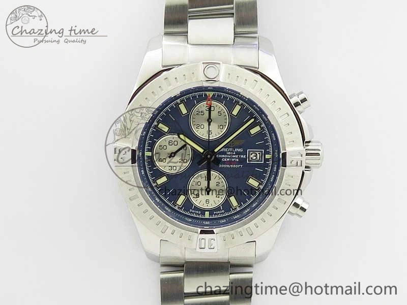Avenger Chronograph 43mm SS B12F Best Edition Blue Dial on SS Bracelet A7750