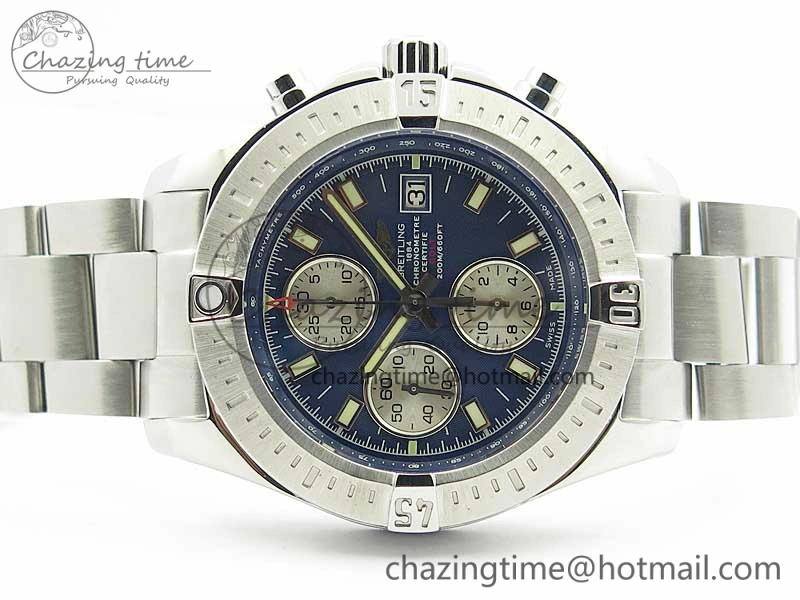 Avenger Chronograph 43mm SS B12F Best Edition Blue Dial on SS Bracelet A7750