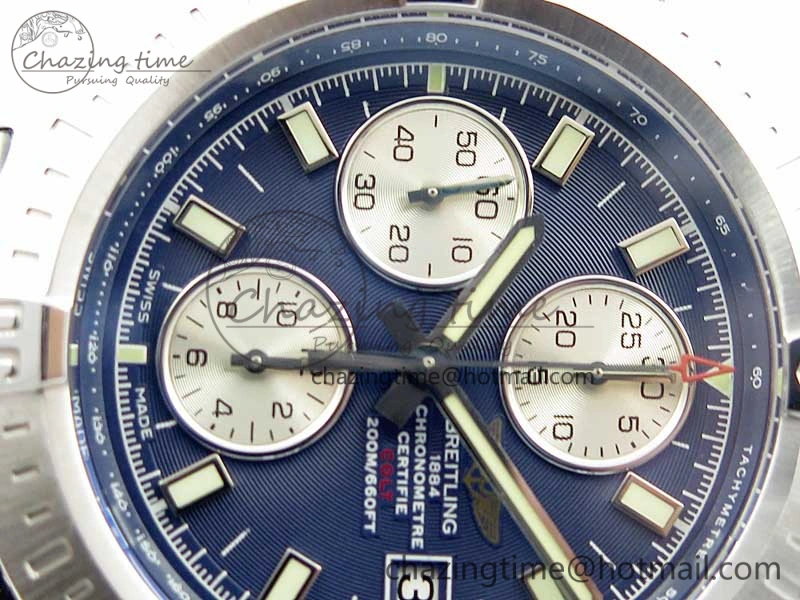 Avenger Chronograph 43mm SS B12F Best Edition Blue Dial on SS Bracelet A7750