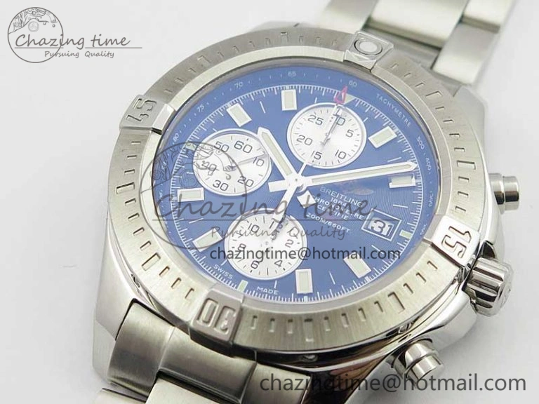 Avenger Chronograph 43mm SS B12F Best Edition Blue Dial on SS Bracelet A7750