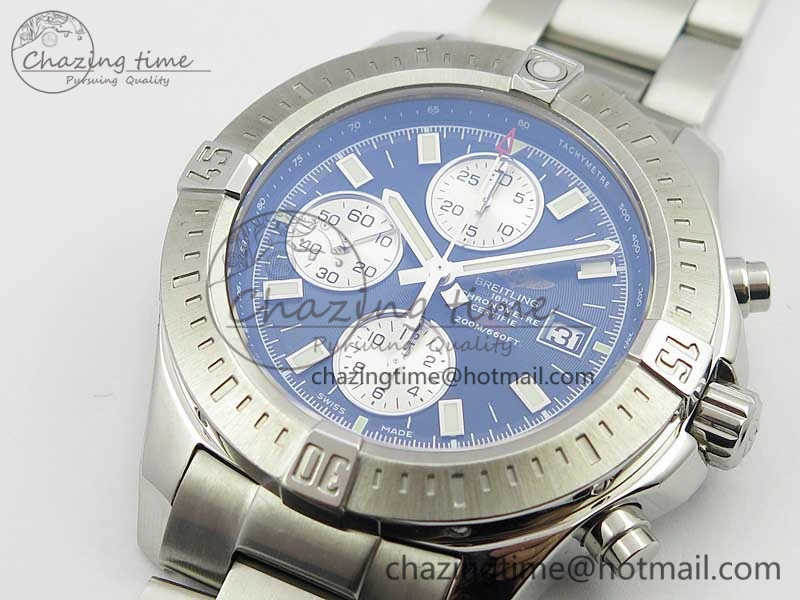 Avenger Chronograph 43mm SS B12F Best Edition Blue Dial on SS Bracelet A7750