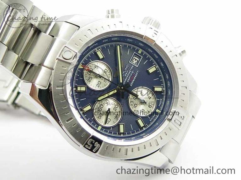 Avenger Chronograph 43mm SS B12F Best Edition Blue Dial on SS Bracelet A7750