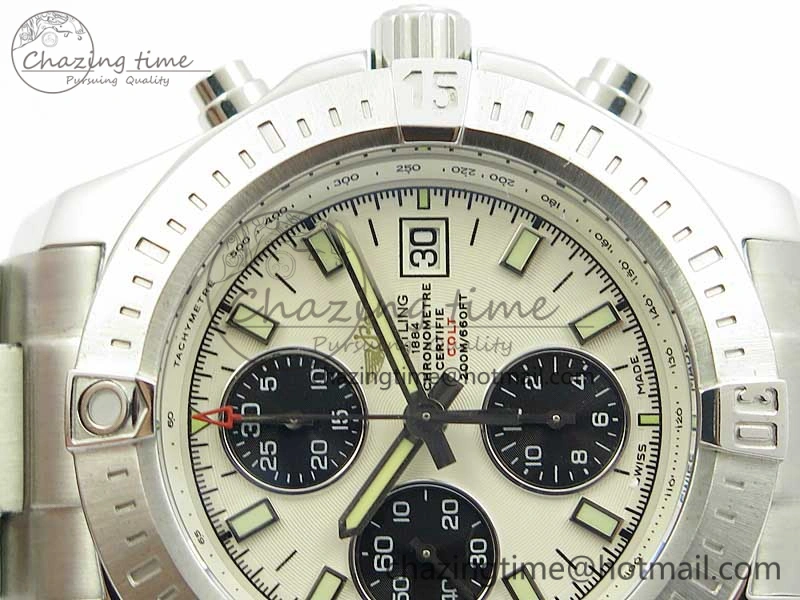 Avenger Chronograph 43mm SS B12F Best Edition White Dial on SS Bracelet A7750