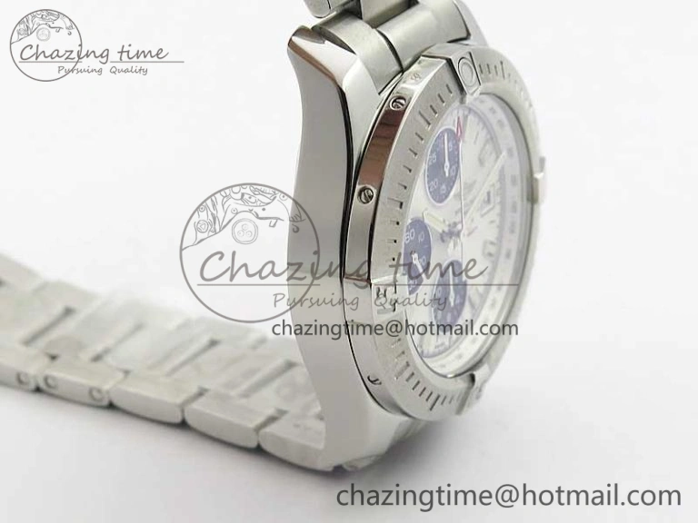 Avenger Chronograph 43mm SS B12F Best Edition White Dial on SS Bracelet A7750