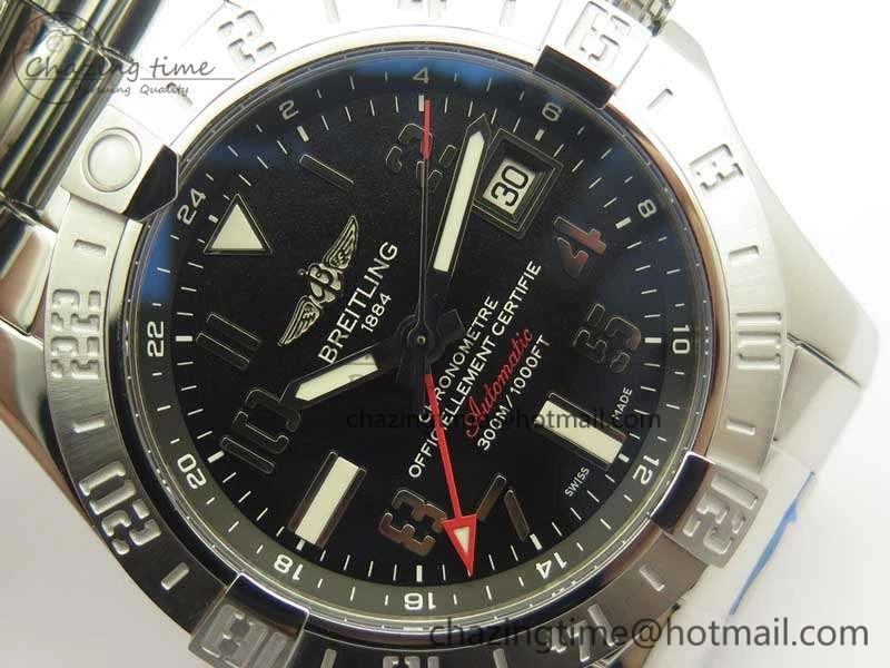 Avenger GMT A32390 SS GF 1:1 Best Edition Black Dial On SS Bracelet A2836