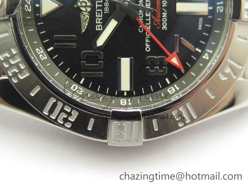 Avenger GMT A32390 SS GF 1:1 Best Edition Black Dial On SS Bracelet A2836