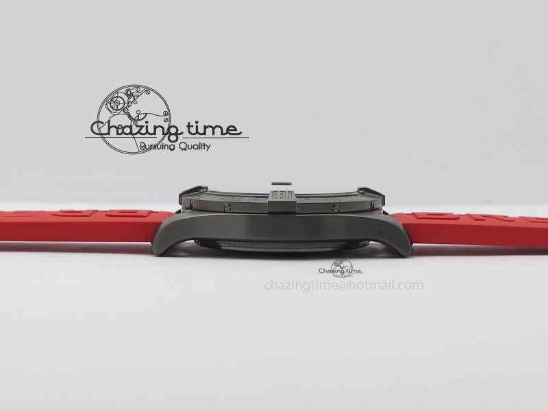 Avenger GMT DLC GF Best Edition Black Forged Carbon Dial On Red Rubber Strap A2836
