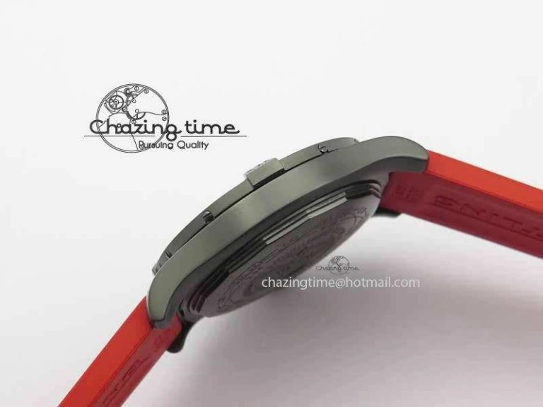Avenger GMT DLC GF Best Edition Black Forged Carbon Dial On Red Rubber Strap A2836