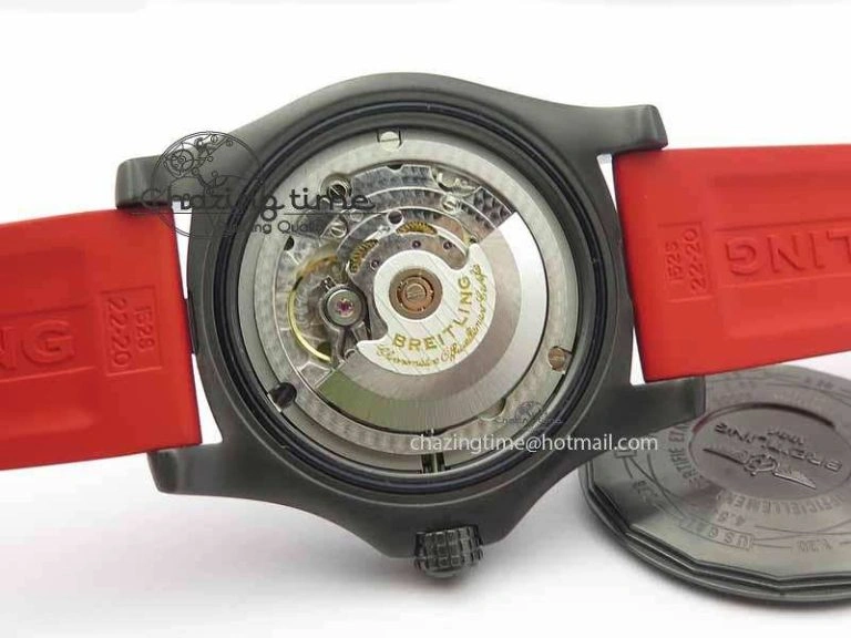Avenger GMT DLC GF Best Edition Black Forged Carbon Dial On Red Rubber Strap A2836